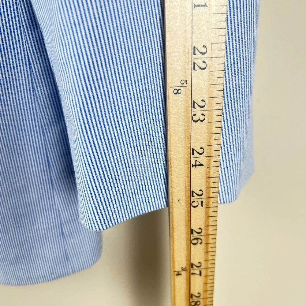 Joseph Jos A Bank Blue White Stripe Cotton Suit 42L Slim Fit Preppy Derby